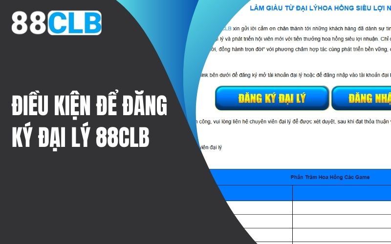 Điều kiện trở thành đại lý 88CLB